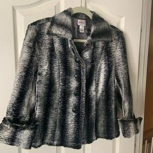 Chicos faux fur animal print size medium jacket. Chicos size 1